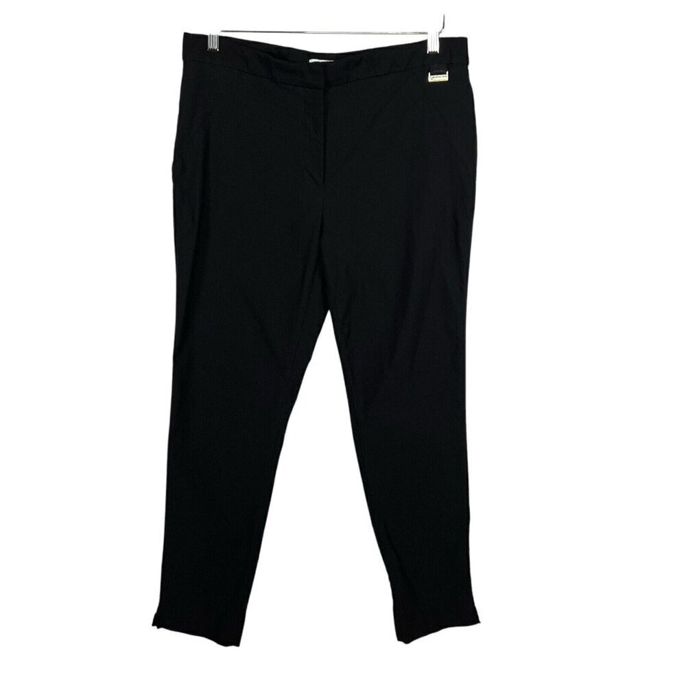 Calvin Klein Pants Women's Size 12 Black Luxe Stretch Slim Fit Straight Leg Work